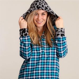 Plaid and leopard top